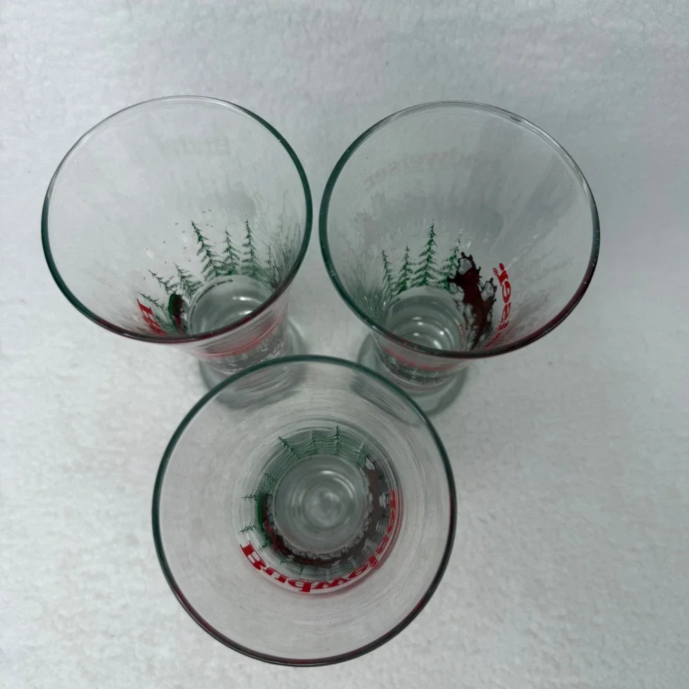 Vintage 1988 Budweiser Clydesdales Pilsner Beer Glasses Set of 3 Anheuser Busch